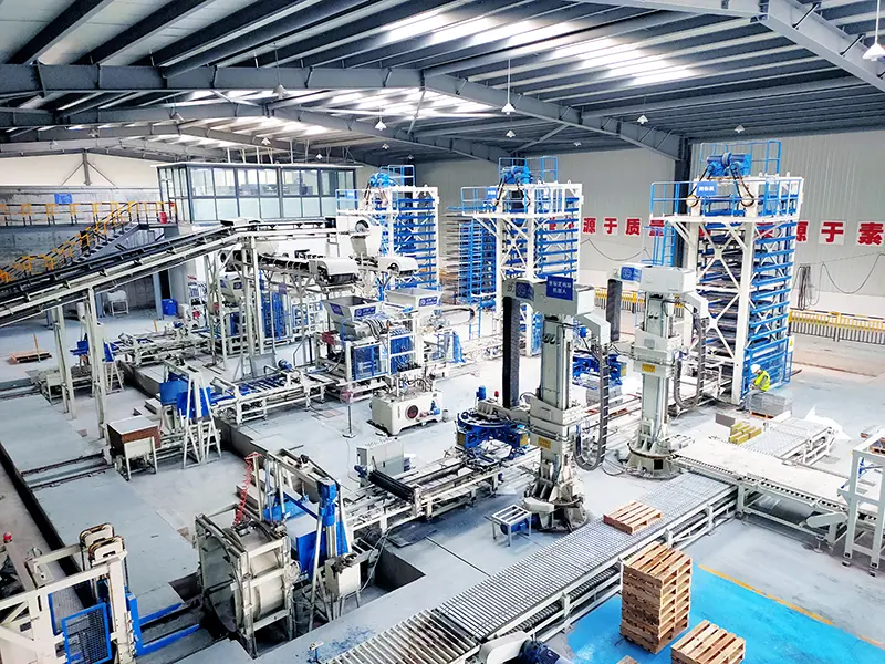 Permeable mursten produktionslinje